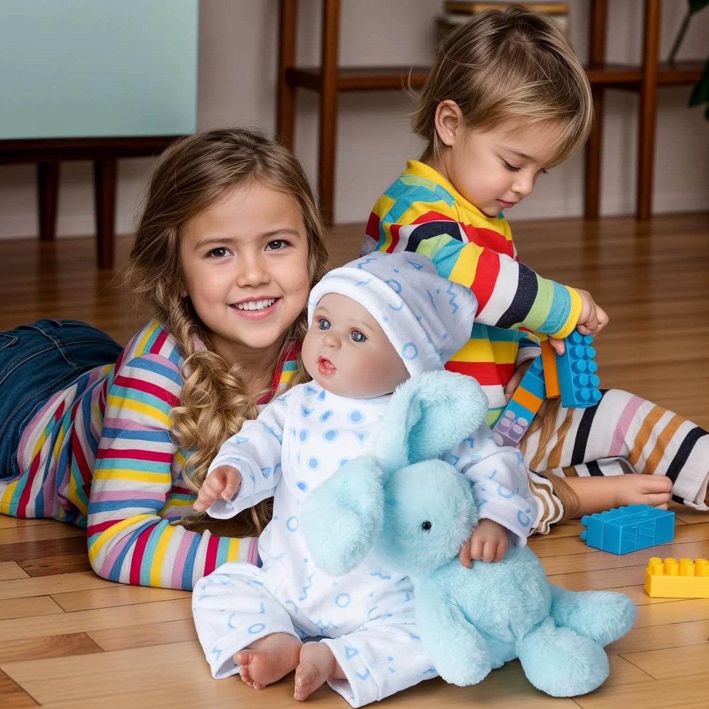 Reborn Baby Accessories with Soft Cloth Body for 17-22 in Doll - 8Pc Clothes Outfit Set for Boys