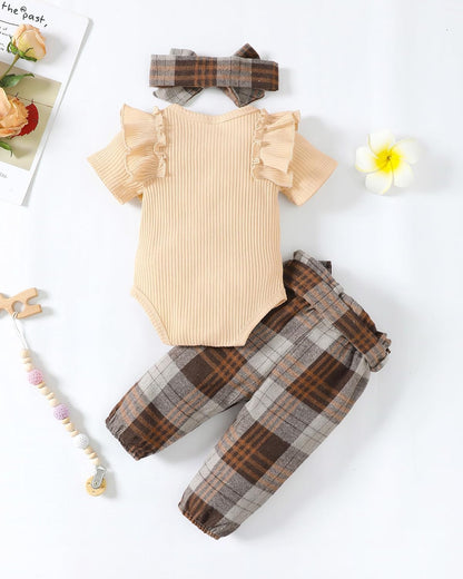 Newborn Baby Girl Clothes Infant Girl Outfits Ruffle Romper Top Floral Pants Clothes Sets