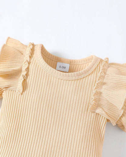 Newborn Baby Girl Clothes Infant Girl Outfits Ruffle Romper Top Floral Pants Clothes Sets