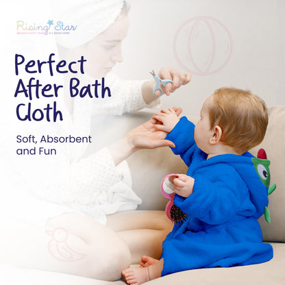 Baby Bathrobe Set for Boys Soft Plush Cotton Boys Bathrobe, Monster