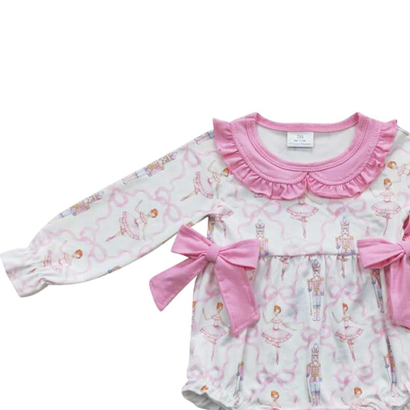 Baby Girl Christmas Pink Bubble & Matching Set: Long Sleeve, Festive & On-Trend Toddler Fashion Girls Clothing