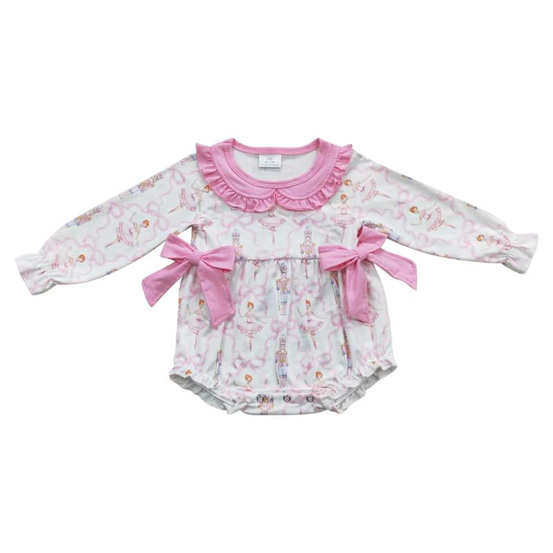 Baby Girl Christmas Pink Bubble & Matching Set: Long Sleeve, Festive & On-Trend Toddler Fashion Girls Clothing