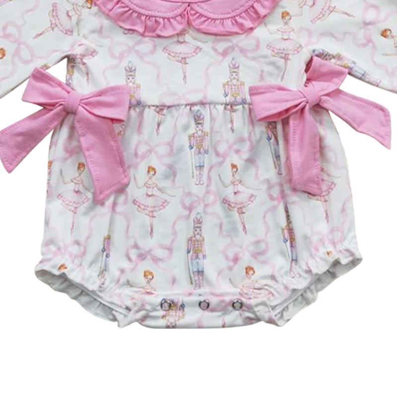 Baby Girl Christmas Pink Bubble & Matching Set: Long Sleeve, Festive & On-Trend Toddler Fashion Girls Clothing