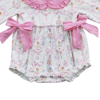 Baby Girl Christmas Pink Bubble & Matching Set: Long Sleeve, Festive & On-Trend Toddler Fashion Girls Clothing