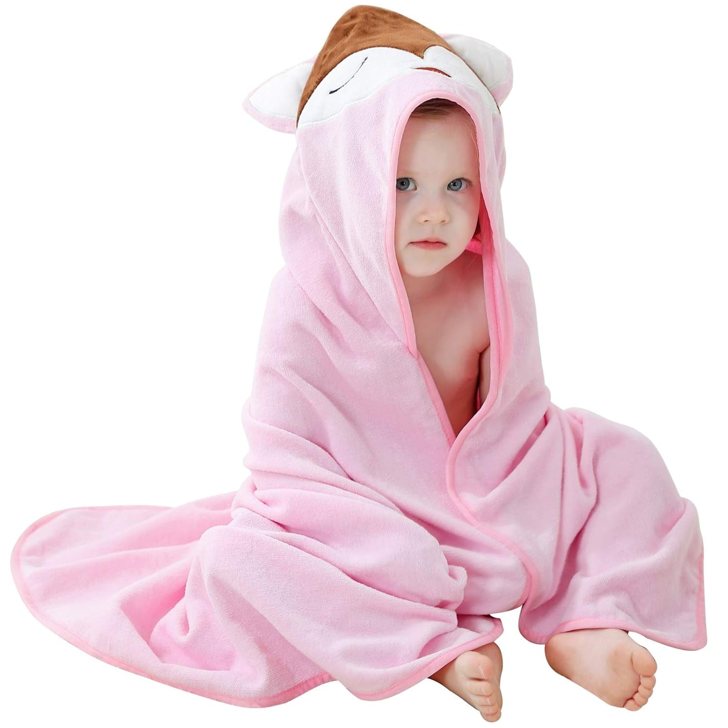 Unisex Baby Animal Hooded Bath Towel Soft Cotton Beach Swimming Bathrobe for 0-6T, Green