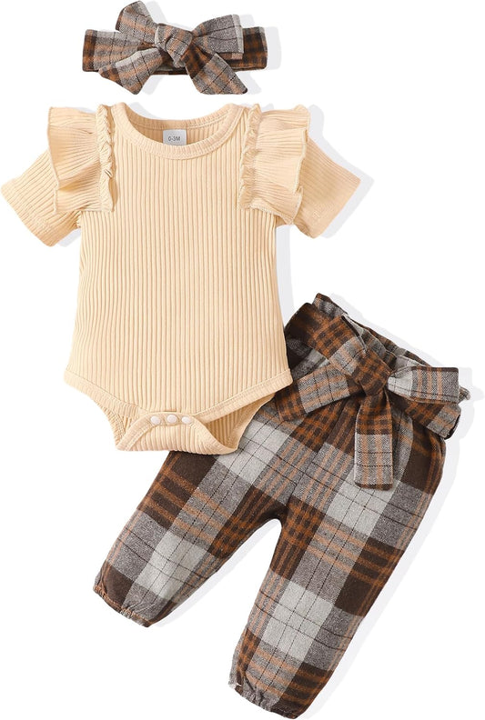 Newborn Baby Girl Clothes Infant Girl Outfits Ruffle Romper Top Floral Pants Clothes Sets