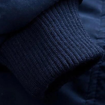 Cotton-Padded with Thick Fleece Hooded Mid-Length Cotton Jacket