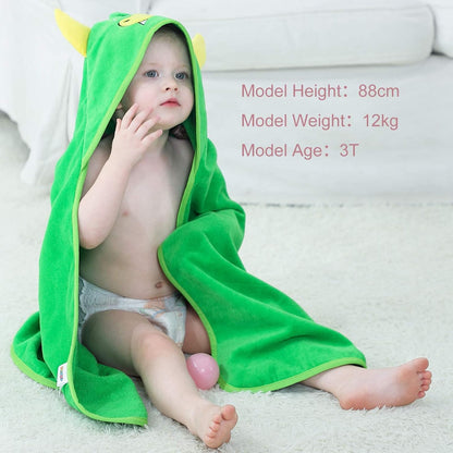 Unisex Baby Animal Hooded Bath Towel Soft Cotton Beach Swimming Bathrobe for 0-6T, Green