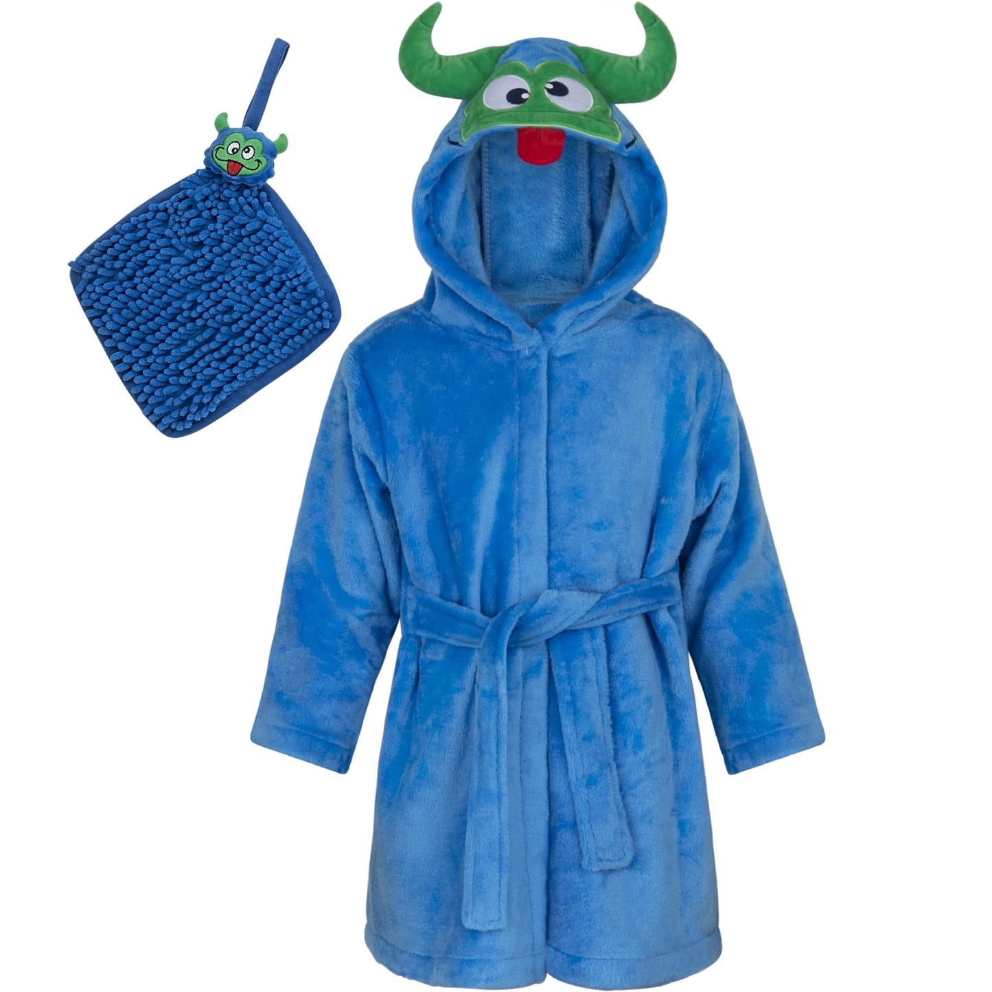 Baby Bathrobe Set for Boys Soft Plush Cotton Boys Bathrobe, Monster
