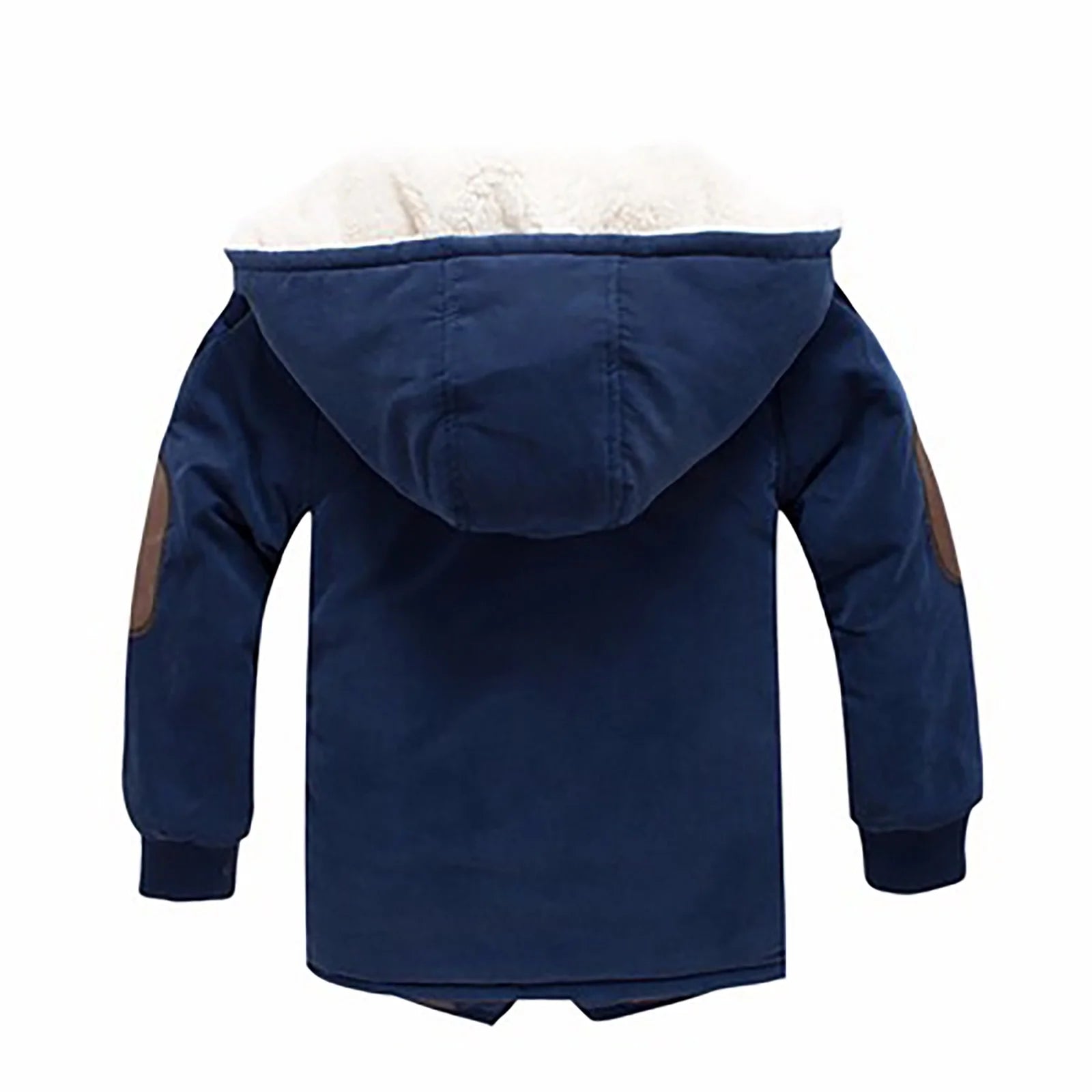 Cotton-Padded with Thick Fleece Hooded Mid-Length Cotton Jacket