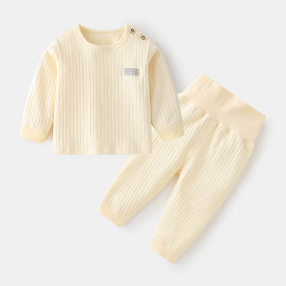 CozyNest – Baby Thermal Underwear Pajama Set in Soft Candy Colors